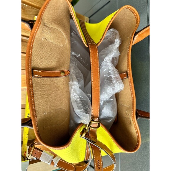 NWT $298 POLO RALPH LAUREN WOMEN'S BAG Canvas Bellport Medium Tote reversible ne - Picture 8 of 16